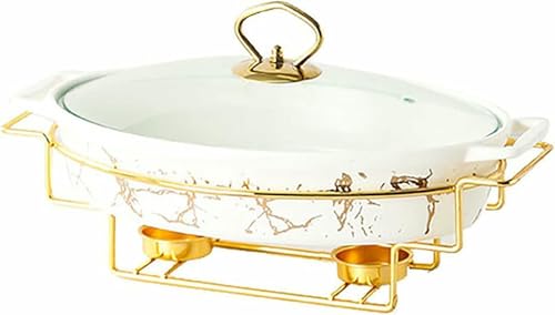 Herdset mit Herd, Keramikherd mit Marmor-Imitat-Finish, Herd und Buffetherd für or-Imitat-Finish, Herd und Buffetherd für Buffets, Hochzeiten, Partys, Bankette, Rest ~/,White-HAS (White HAS) von FBHappiness
