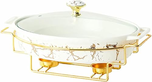 Herdset mit Herd, Keramikherd mit Marmoroptik, Herd und Buffetherd für Buffets, rd mit Marmoroptik, Herd und Buffetherd für Buffets, Hochzeiten, Partys, Bankette, Rest ~/,White-HAS (White B) von FBHappiness