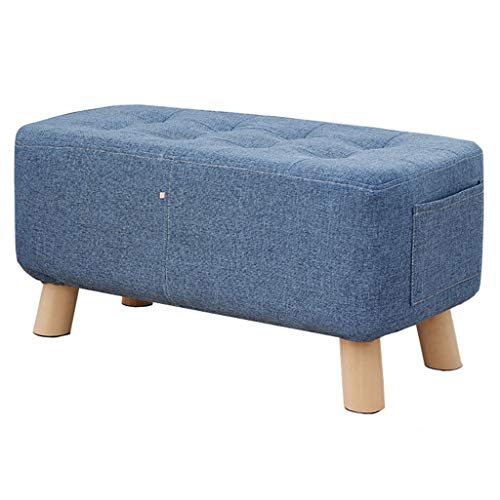 Leinen Fuß Hocker Sitzbank Tisch Pouf Fußstütze 60 * 28 * 29cm Blau FarbeLeinen Fuß Hocker Sitzbank Tisch Pouf Fußstütze 60 * 28 * 29cm Blau Farbe von FBHappiness