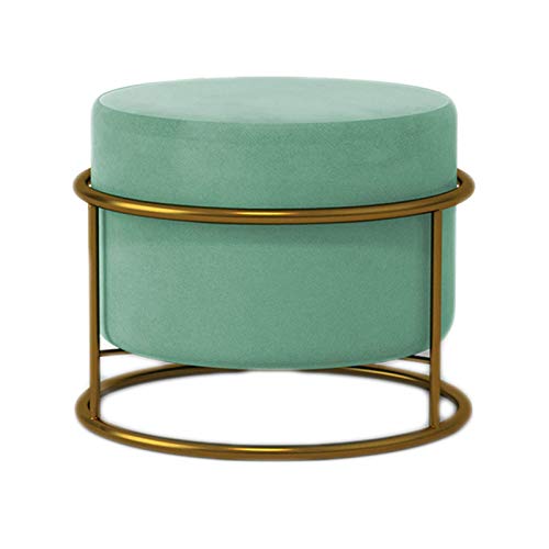 Moderner runder Fußhocker für Zuhause, Wohnzimmer, Schlafzimmer, Büro, weich gepr, Büro, weich gepolsterter Pouf-Sessel mit Beinstütze und mintgrünem Flanell-Leinen, ideal zum Schuhewechseln Moderner runder Fußhocker für Zuhause, Wohnzimmer, Schlafzimmer, Büro, weich gepr, Büro, weich gepolsterter Pouf-Sessel mit Beinstütze und mintgrünem Flanell-Leinen, ideal zum Schuhewechseln von FBHappiness