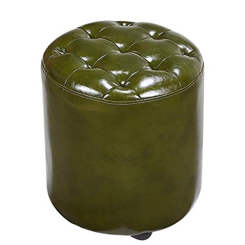 Modernes Design Leder gepolsterter Würfel-Pouf-Fußhocker Quadratischer Couchtiscign Leder gepolsterter Würfel-Pouf-Fußhocker Quadratischer Couchtisch aus Massivholz 35x35x40cm für Wohnzimmer von FBHappiness