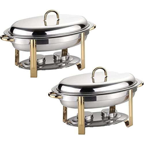 Ovales Chafing Dish-Set, 6 l, 2er-/4er-/5er-/6er-Pack, Buffet-Wärmetablett in Vous Edelstahl mit Speisepfanne, Wasserpfanne und Brennstoffhaltern für Hochzeiten, Catering, 6er-Pack, 2er-Pack Ovales Chafing Dish-Set, 6 l, 2er-/4er-/5er-/6er-Pack, Buffet-Wärmetablett in Vous Edelstahl mit Speisepfanne, Wasserpfanne und Brennstoffhaltern für Hochzeiten, Catering, 6er-Pack, 2er-Pack von FBHappiness