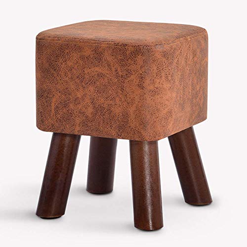 Quadratischer Pouf-Hocker aus Kunstleder mit Holzbeinen in Gelb, kleiner Stuhl folzbeinen in Gelb, kleiner Stuhl für Wohnzimmer, Schlafzimmer, Garten, gepolsterte Sitzfläche, 28 x 28 x 35 cm Quadratischer Pouf-Hocker aus Kunstleder mit Holzbeinen in Gelb, kleiner Stuhl folzbeinen in Gelb, kleiner Stuhl für Wohnzimmer, Schlafzimmer, Garten, gepolsterte Sitzfläche, 28 x 28 x 35 cm von FBHappiness