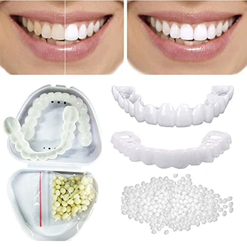 2 Paar Veneers Zähne Oben Und Unten, Sofortige Furniere Zähne, Aufhellung Zahnersatz, Zahnersatz Veneers, Kosmetische Veneers Zähne Prothesen Zähne für Männer und Frauen von FBITE