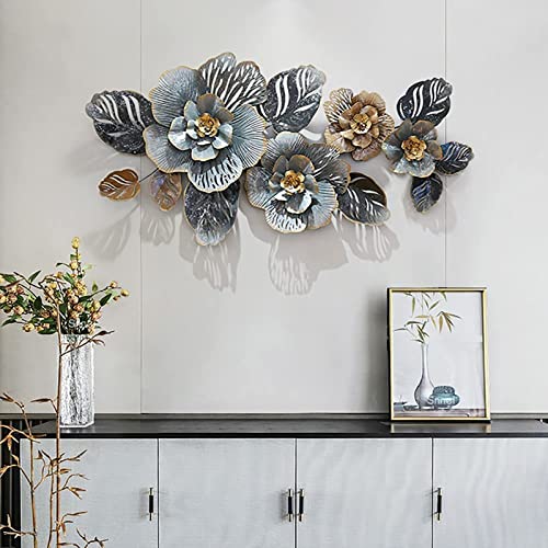 FBITE 3D Metall Blume Wandkunst, 3D Wand Silhouette Metall Wanddekoration, Heimbüro-Dekoration, Schlafzimmer, Wohnzimmer, Dekoration, Skulptur von FBITE
