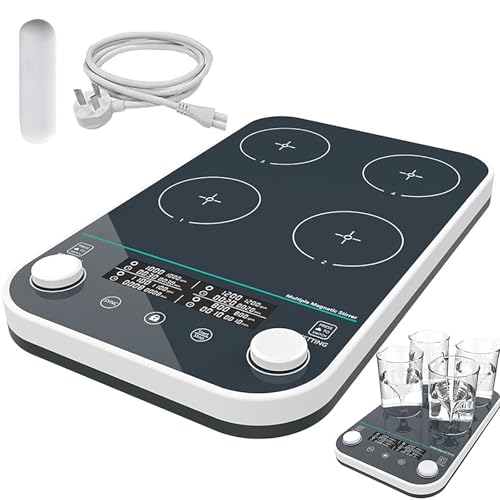 FBJAMZ Magnetrührer mit 4 Positionen, Rührer mit digitaler Laboranzeige, Kapazität von 4 * 1000 ml, synchroner/asynchroner Betrieb, Laborgebrauch von FBJAMZ