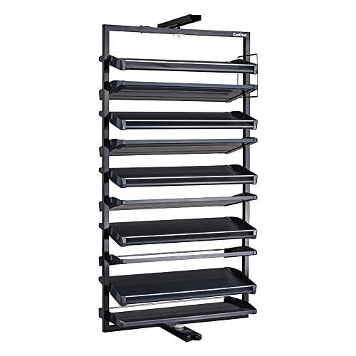FBJAMZ Metall 360 ° drehbares Schuhregal für Schrank, hohes dünnes Regal, vertikaler Regal-Organizer für kleine Schlafzimmerschränke (10 Floors) von FBJAMZ