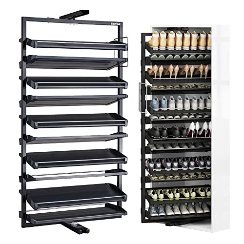 FBJAMZ Metall 360 ° drehbares Schuhregal für Schrank, vertikaler Regal-Organizer für kleine Schlafzimmerschränke, platzsparende Aufbewahrung, 10 Stockwerke von FBJAMZ