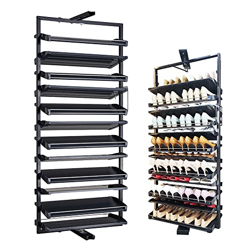 FBJAMZ Schmales Metallregal 360 ° drehbarer Schuhregal-Organizer für Schrank-Schuhschrank, vertikaler Regal-Organizer für kleine Schlafzimmerschränke (12 Floors) von FBJAMZ