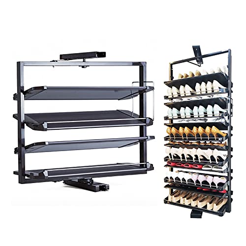 FBJAMZ Schmales Metallregal 360 ° drehbarer Schuhregal-Organizer für Schrank-Schuhschrank, vertikaler Regal-Organizer für kleine Schlafzimmerschränke (4 Floors) von FBJAMZ