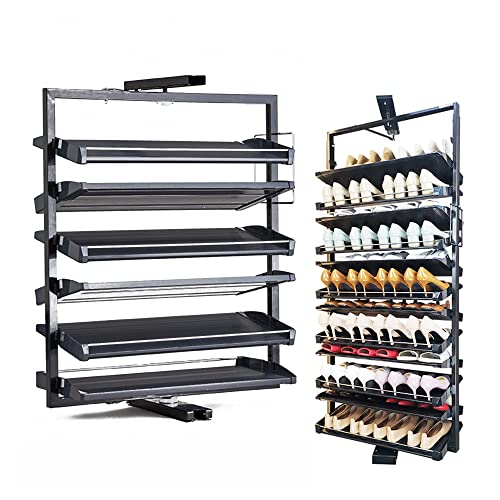 FBJAMZ Schmales Metallregal 360 ° drehbarer Schuhregal-Organizer für Schrank-Schuhschrank, vertikaler Regal-Organizer für kleine Schlafzimmerschränke (6 Floors) von FBJAMZ