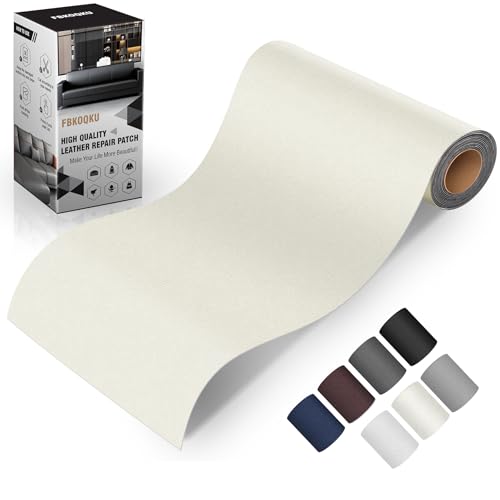 Leder kunstleder reparatur set 10 x 200cm (Glatt Weiß) von FBKOQKU