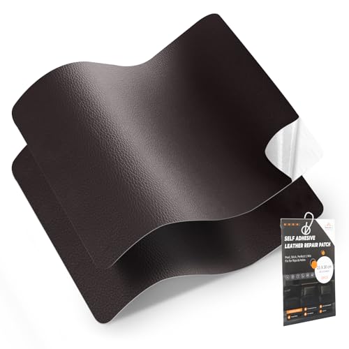 leder reparatur set, 30 x 21 cm-2er kunstleder selbstklebend,lederflicken selbstklebend für Möbel, Sofa, Autositze, Taschen, Leder Reparatur und Renovierung(Kaffee) von FBKOQKU