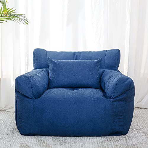 FBKPHSS Sitzsackbezug ohne Füllung, Bean Bag Chair Couch Cover Abnehmbar Hohe Rückenlehne Sitzsack Stuhl für Aufbewahrung von Plüschtieren und Textilien,Royal Blue,59 * 74 * 78cm von FBKPHSS