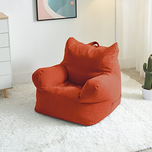 FBKPHSS Sitzsackbezug ohne Füllung, Lazy Lounger Sitzsack Stuhlbezug Baumwolle und Leinen Sitzsack-Sofas-Schutz für Erwachsene Teenager,Rot von FBKPHSS