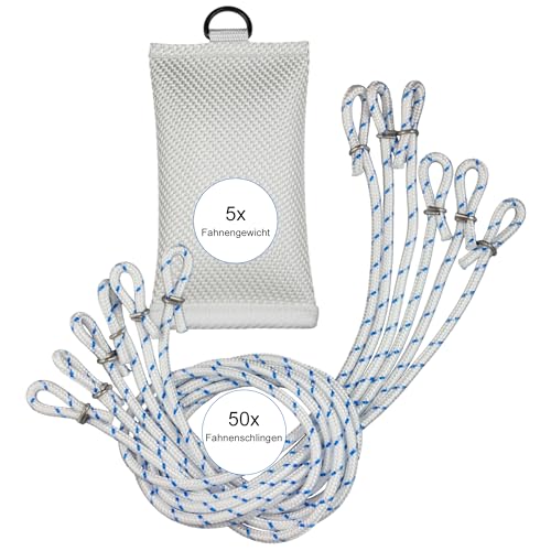FBS 5X Sets aus 700g Fahnengewicht + 10 Fahnenschlingen für Fahnen und Fahnenmast mit Durchmesser bis 100mm (Set) von FBS