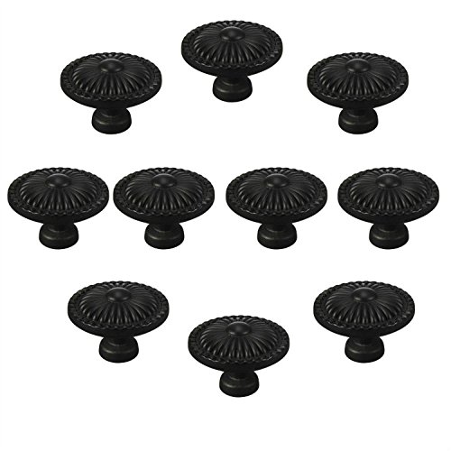 FBSHOP(TM) 10PCS Schwarz Zink-Legierung Türknauf Möbelknauf Möbelknopf für Küche / Schrank / Bad / Schubladen /Truhen /Schlafzimmer / Badezimmer /Kindermöbel Dekorative / Schubladengriffe von FBSHOP(TM)