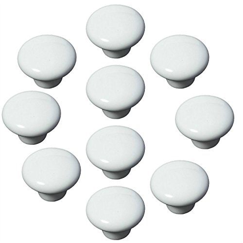 FBSHOP(TM) 10x33mm Weiß Porzellan Möbelknöpfe Griffe Knauf MöbelKnopf Tür für Schränke, Schubladen, Truhen, Schlafzimmer, Badezimmer,Kindermöbel Schubladengriffe Dekorative von FBSHOP(TM)