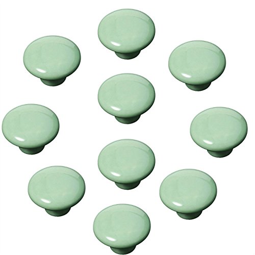 FBSHOP(TM) 10x39.5mm Grün Porzellan Möbelknöpfe Griffe Knauf MöbelKnopf Tür für Schränke, Schubladen, Truhen, Schlafzimmer, Badezimmer ,Kindermöbel Schubladengriffe Dekorative von FBSHOP(TM)