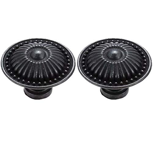 FBSHOP(TM) 2 Stück Retro schwarze Schrankgriffe Schubladengriffe | Möbelknöpfe für Kleiderschrank | zeitgenössischen Schubladenzügen | Moderne Kabinett-Hardware-Durchmesser 33mm von FBSHOP(TM)
