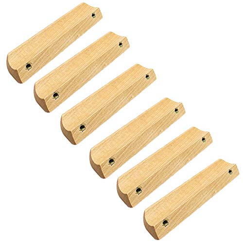 FBSHOP(TM) 6 Stk Holz Türgriffe,Schranktürknöpfe, Schubladengriffe Tür Schublade Kommode Ziehen Sie Holzgriffe für Kommode Schublade Kleiderschrank 96mm von FBSHOP(TM)