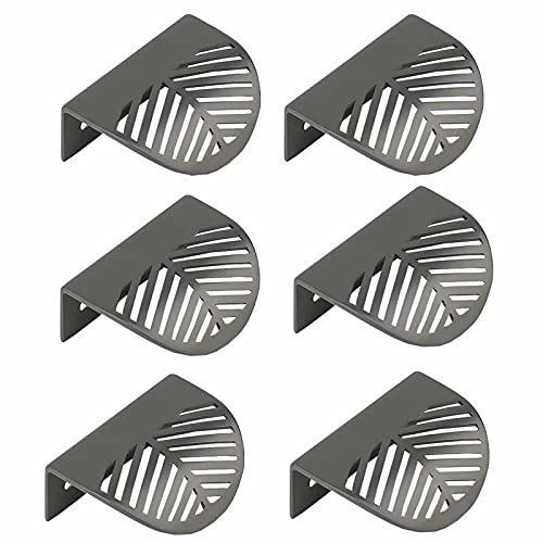 FBSHOP(TM) 6 Stück Mode Einfache Versteckte Schrankgriffe Zinklegierung Küchenschrankgriffe Blatt Schubladengriffe Unsichtbare Griffe Möbelgriff Hardware, Kommode Kleiderschrank Dekoration von FBSHOP(TM)