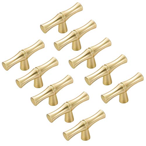 FBSHOP(TM) Golden Bambusform Schranktürgriffe Türgriffe 10 STK. Moderne Möbelgriffe für Schrank, Kommode, Zinklegierung Möbelknopf Möbelgriffe mit Schrauben im Landhausstil von FBSHOP(TM)