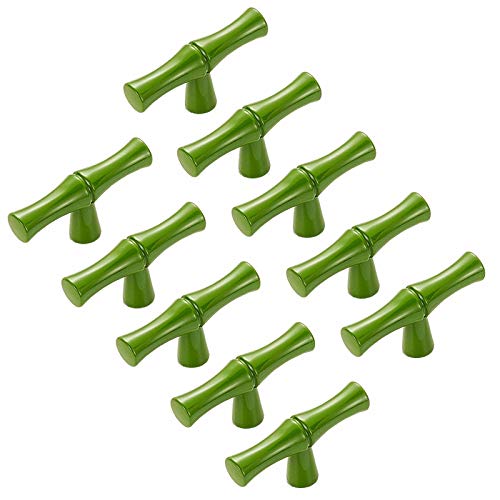 FBSHOP(TM) Grün Bambusform Schranktürgriffe Türgriffe 10 STK. Moderne Möbelgriffe für Schrank, Kommode, Zinklegierung Möbelknopf Möbelgriffe mit Schrauben im Landhausstil von FBSHOP(TM)