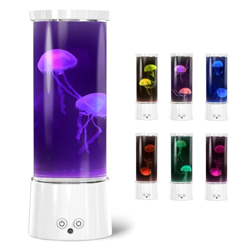 FBSPORT Quallen Lampe Lavalamp 17 Farbwechsel Fernbedienung Jellyfish Lamp Nachtlicht Stimmungslampe Dekoration für Kinder Erwachsene Home Office Geschenk USB/Batteriebetrieben von FBSPORT