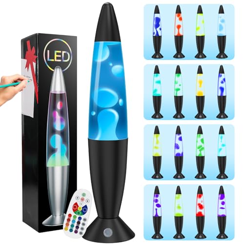 FBSPORT lavalampe kinder Lavalampen 17 Farbe wechselnde Lampe LED Nachtlicht Nachttischlampe entspannende Home Decor Wohnzimmer Büro Lampe für Erwachsene Teens Kinder von FBSPORT
