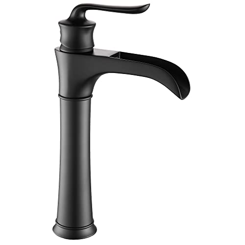 FBUKE Waschtischarmaturen – Hohe Taille, schwarze Waschtischarmatur mit Wasserfallfluss, Einloch-Mischbatterie, Badezimmer-Waschbecken – langlebig und stabil, einfach zu installierender Wasserhahn FBUKE Waschtischarmaturen – Hohe Taille, schwarze Waschtischarmatur mit Wasserfallfluss, Einloch-Mischbatterie, Badezimmer-Waschbecken – langlebig und stabil, einfach zu installierender Wasserhahn von FBUKE