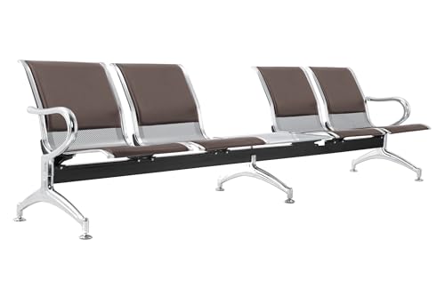 FBasic 5-Sitzer Bank aus Stahl 299 x 71 x 78 H silber für Wartezimmer | zur Selbstmontage: 5 Sitze + Couchtisch | mit Sitzkissen und Rückenlehne dunkelbraun 114 | Bank mit Armlehnen FBasic 5-Sitzer Bank aus Stahl 299 x 71 x 78 H silber für Wartezimmer | zur Selbstmontage: 5 Sitze + Couchtisch | mit Sitzkissen und Rückenlehne dunkelbraun 114 | Bank mit Armlehnen von FBasic