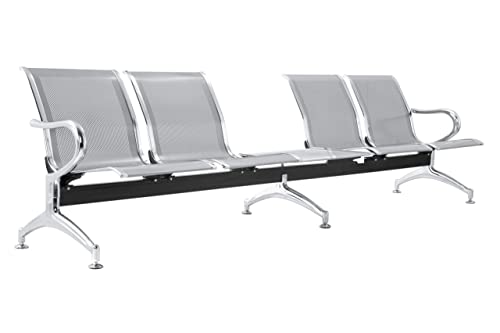 FBasic 5er-Stahlbank 299x71x78H Silber für Wartezimmer | Verfügbar zum Zusammenbauen: 5 Sitze + Couchtisch | Bank mit Armlehnen FBasic 5er-Stahlbank 299x71x78H Silber für Wartezimmer | Verfügbar zum Zusammenbauen: 5 Sitze + Couchtisch | Bank mit Armlehnen von FBasic