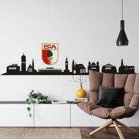 Fc Augsburg - Skyline mit Logo 140x23cm Wandtattoo Fußball Wanddeko selbstklebend von FC AUGSBURG