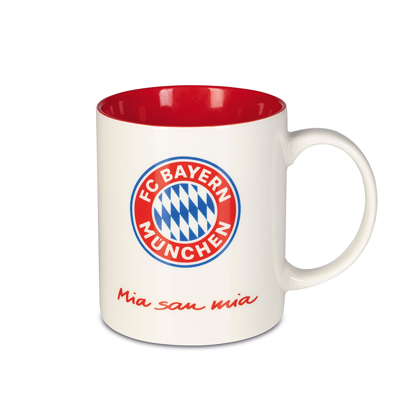 Kaffeebecher "Mia san Mia" - 350ml - weiß/rot von FC Bayern München