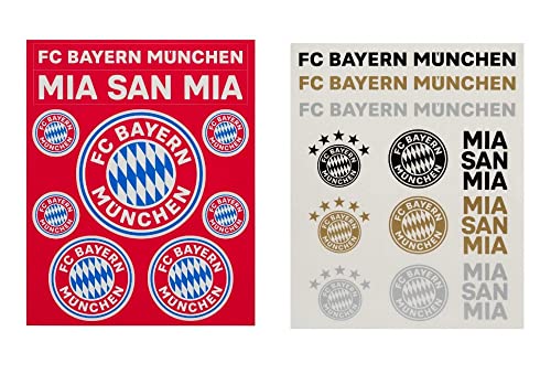 FC Bayern München 2er Set Aufkleberkarte - Schriftzüge & Logo - 21 Einzelsticker Aufkleber FCB von FC Bayern München