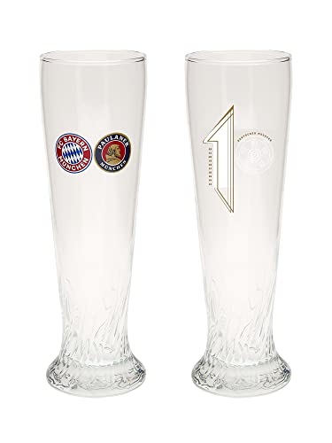 FC Bayern München 2er Set Weißbierglas - Deutscher Meister 2022 - Serienmeister Glas FCB von FC Bayern München