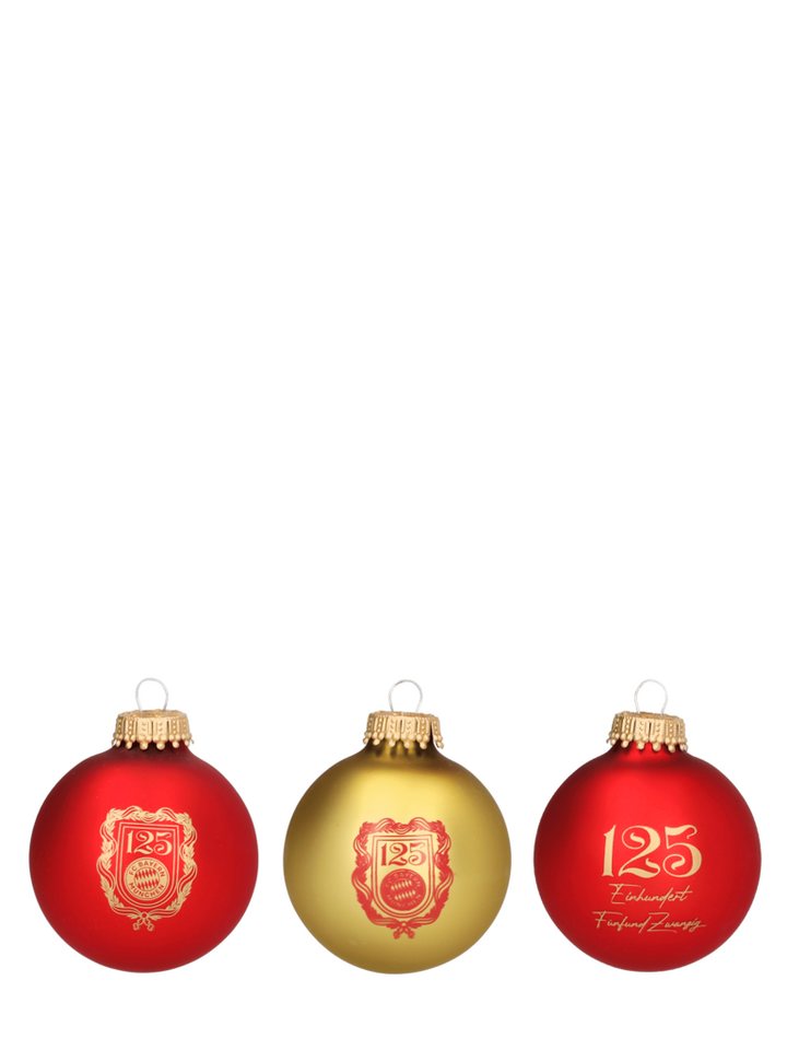 FC Bayern München Christbaumschmuck FC Bayern München I Christbaumkugel 125 Jahre 3er-Set I Mehrfarbig FC Bayern München Christbaumschmuck FC Bayern München I Christbaumkugel 125 Jahre 3er-Set I Mehrfarbig von FC Bayern München