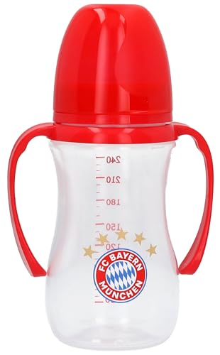 FC Bayern München Baby Trinkflasche Logo mit Haltegriff | Babytrinkflasche | Nuckelflasche | Flasche FCB von FC Bayern München