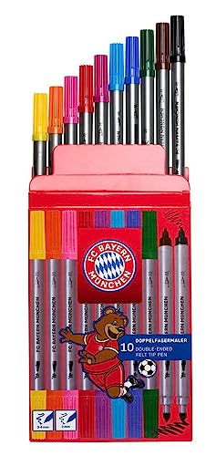 FC Bayern München Doppelfasermaler 10er Set Farbstift zwei Spitzen Stift Filzstift - Plus gratis 1 x FCB Autogrammkarte unserer Wahl FC Bayern München Doppelfasermaler 10er Set Farbstift zwei Spitzen Stift Filzstift - Plus gratis 1 x FCB Autogrammkarte unserer Wahl von FC Bayern München