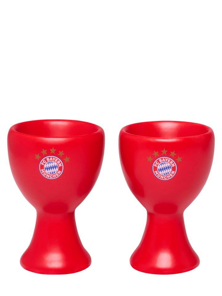 FC Bayern München Frühstücksbrett FC Bayern München Eierbecher I Keramik I 2er-Set I Rot, Keramik von FC Bayern München