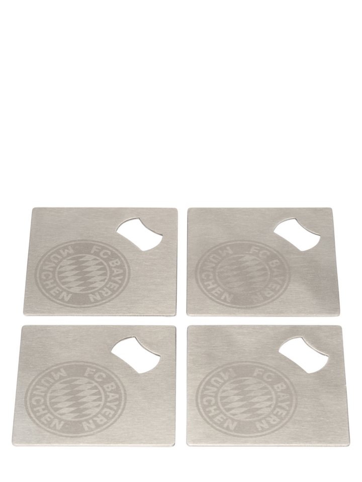 FC Bayern München Frühstücksbrett FC Bayern München Metalluntersetzer 4er-Set (Flaschenöffner) Silber, Metall von FC Bayern München