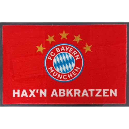 FC Bayern München Fußmatte Hax'n abkratz'n ! 60 cm x 40 cm Schmutzfangmatte mit Rutschfester PVC Unterlage Fußabtreter Fußball FCB Allianz Arena Fußabstreifer für Außen und Innen pflegeleicht von FC Bayern München