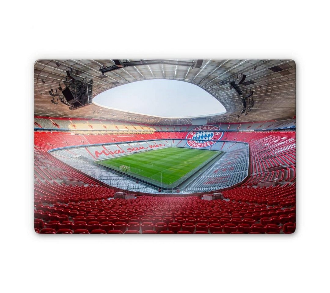 FC Bayern München Glasbild Fußball Glasbild FCB Stadion Bayern München Mia san mia, Sportverein Deko Bilder von FC Bayern München