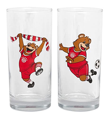 FC Bayern München Glas - Berni jubelt - 2er-Set Trinkglas Kinderglas FCB von FC Bayern München