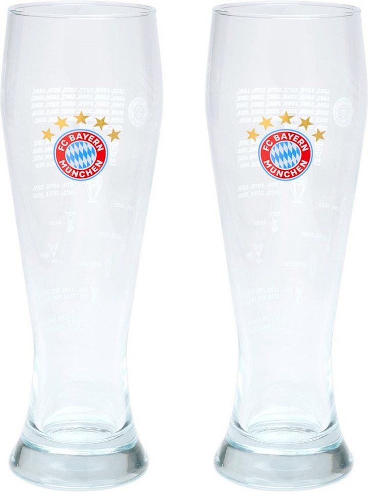 FC Bayern München Glas Weißbierglas 2er-Set Erfolge von FC Bayern München
