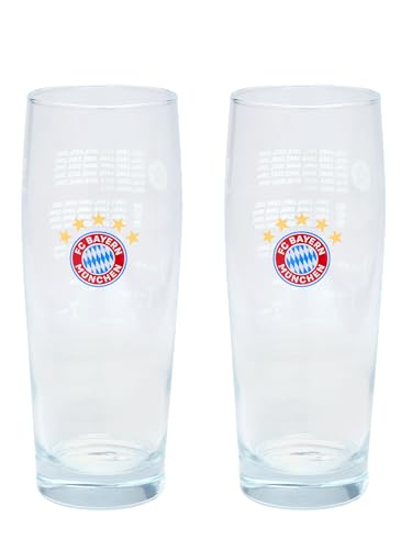 FC Bayern München Halbeglas I Bierglas I 2er-Set I Erfolge I Je 0,5 l von FC Bayern München