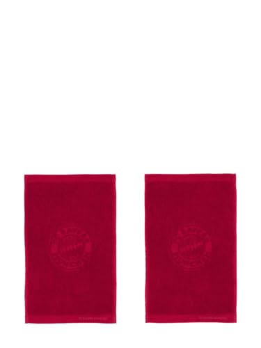 FC Bayern München I Gästehandtuch 2er-Set I Handtücher I 50x30 cm I Bordeaux von FC Bayern München