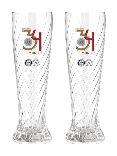 FC Bayern München I Weißbierglas Dt. Meister 2er-Set 2025 I Durchsichtig von FC Bayern München