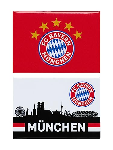 FC Bayern München Magnet 2er Set - Logo & Skyline - Kühlschrankmagnet FCB von FC Bayern München